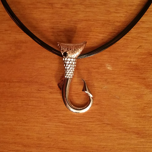 Our own custom Sterling Redfish Hook Pendant – Just Hookin